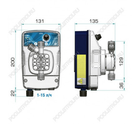 Насос дозир. мембранный eONE PLUS 2-16 100/250V PVDF TFE/P