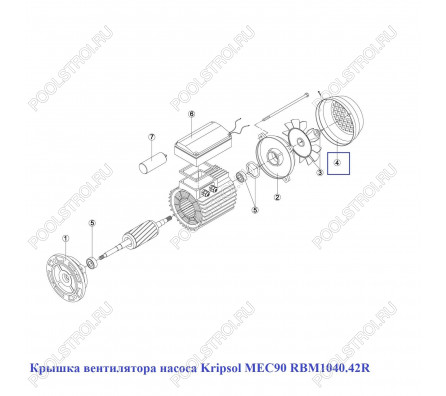 Крышка вентилятора насоса Kripsol MEC90 RBM1040.42R